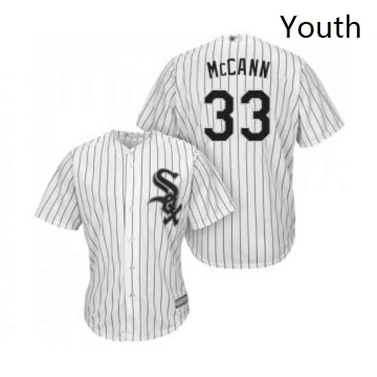 Youth Chicago White Sox 33 James McCann Replica White Home Cool Base Baseball Jersey